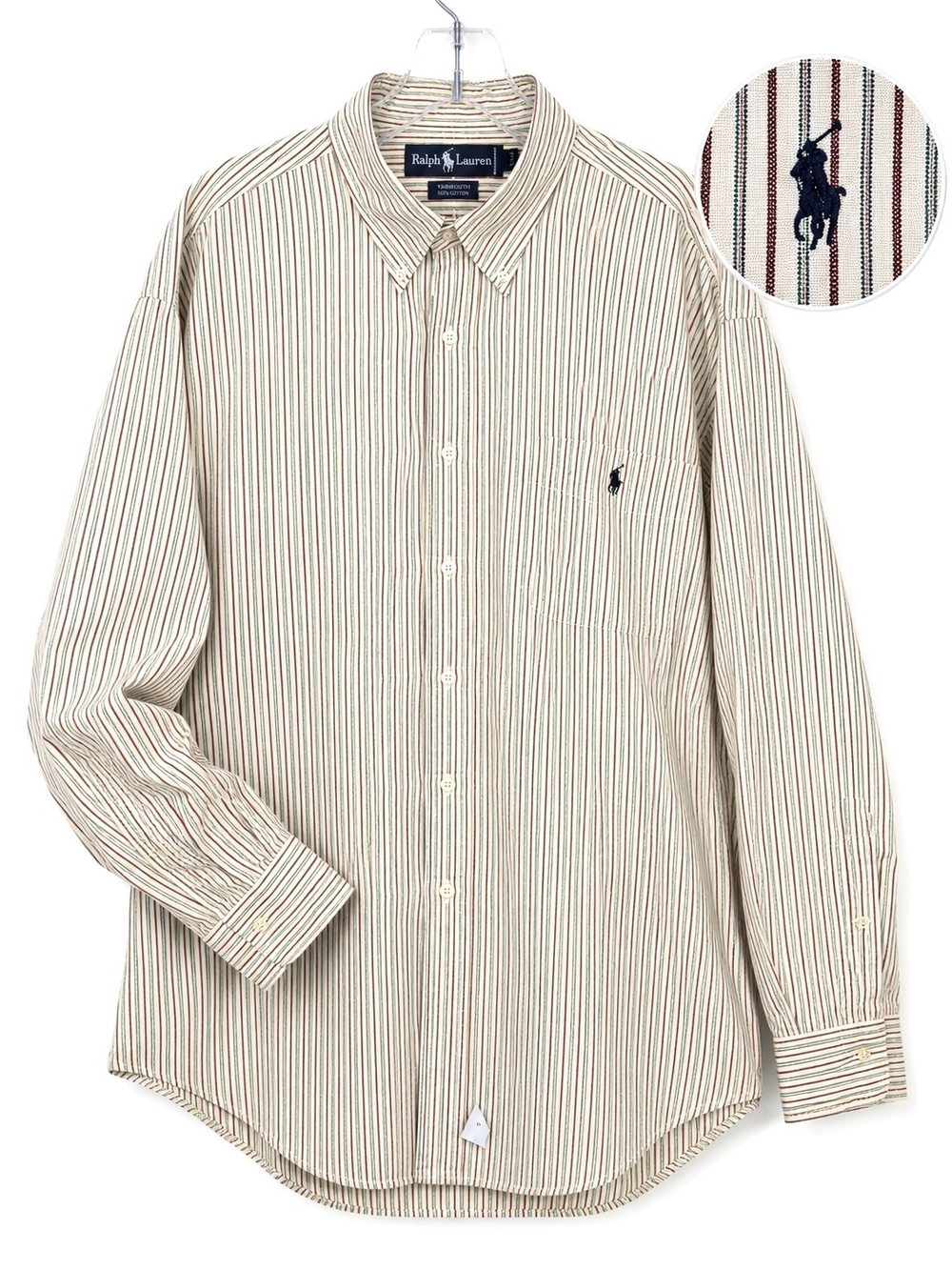 Ralph Lauren Yarmouth Men’s 17.5 34 Striped Cotton Button Down Shirt Pony
